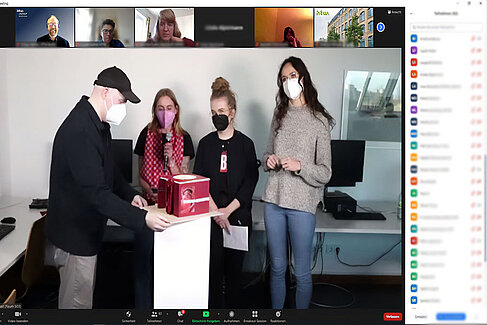 Screenshot von der Präsentation zu den Online-Einblicken. (01-2022 Gruppe 1)