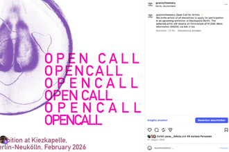 Bildschirmfoto des Open Call auf Intsagram. © HTW Berlin