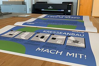 Druck der ersten Plakatserie an der HTW. © HTW Berlin/ Green Planet-Team