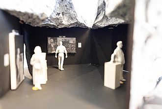 Einblick in ein Modell zu einer Ausstellungseinheit während der einBlicke 2020. © HTW Berlin / Marco Ruhlig